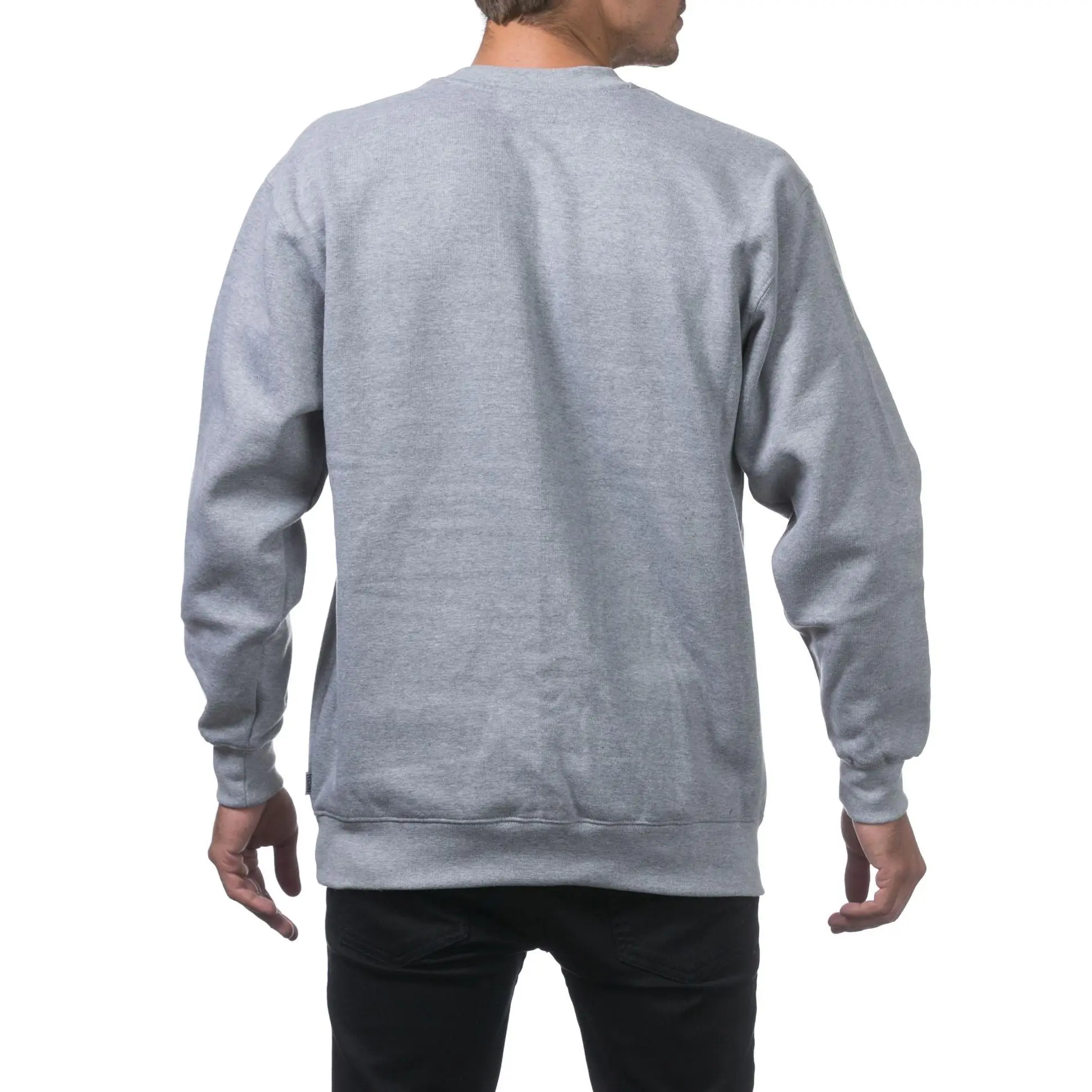 Pro Club Men's Cotton, Relaxed Fit, Breathable, Round Neck, Plain Blank Crew Neck Fleece Pullover Sweater
