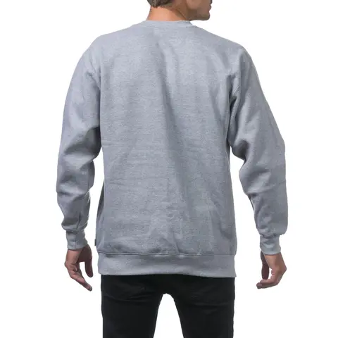 Pro Club Men's 9oz Cotton Monochrome Sweatshirt - Relaxed Fit, Breathable, Crew Neck, Plain Fleece Pullover, Versatile for New Year, Work, Halloween Basics