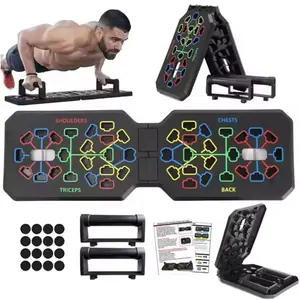 Push-up Board, Pilates Bar With Resistance Band And Ab Roller, Foldable Push-up Bar For Home Gym, Fitness Equipment For Men And Women - Black