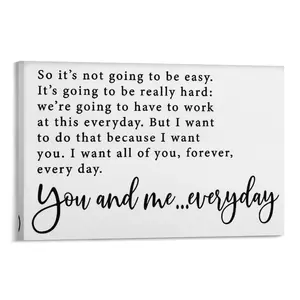 The Notebook Quote Poster Canvas Print, Farmhouse Landscape and Square Love Quotes Wall Decor, Wall Decor for Office, Home, and Bedroom