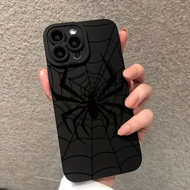 Black Spider Web Design Soft TPU Smartphone Case - Cellphone Protection Accessory for iPhone 18 Pro Max ,17,16E,15,14,13,12,11,Mini,Plus,Pro Max,SE4 - Ideal Gift for Friends,Families