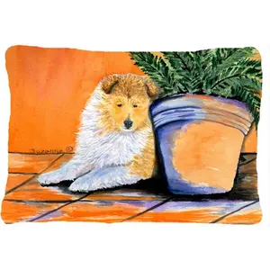 212 MAIN Sheltie Print Indoor-Outdoor Decorative Pillow - 12x16 in Polyester Fabric, Durable Cushions, Mildew-Proof, Handmade-Look Whimsical Furniture Accent, Indoor-Outdoor Decorative Pillows