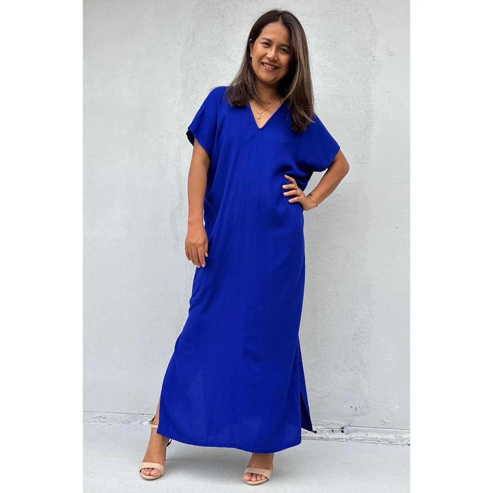 Callie Petite Kaftan in Sapphire