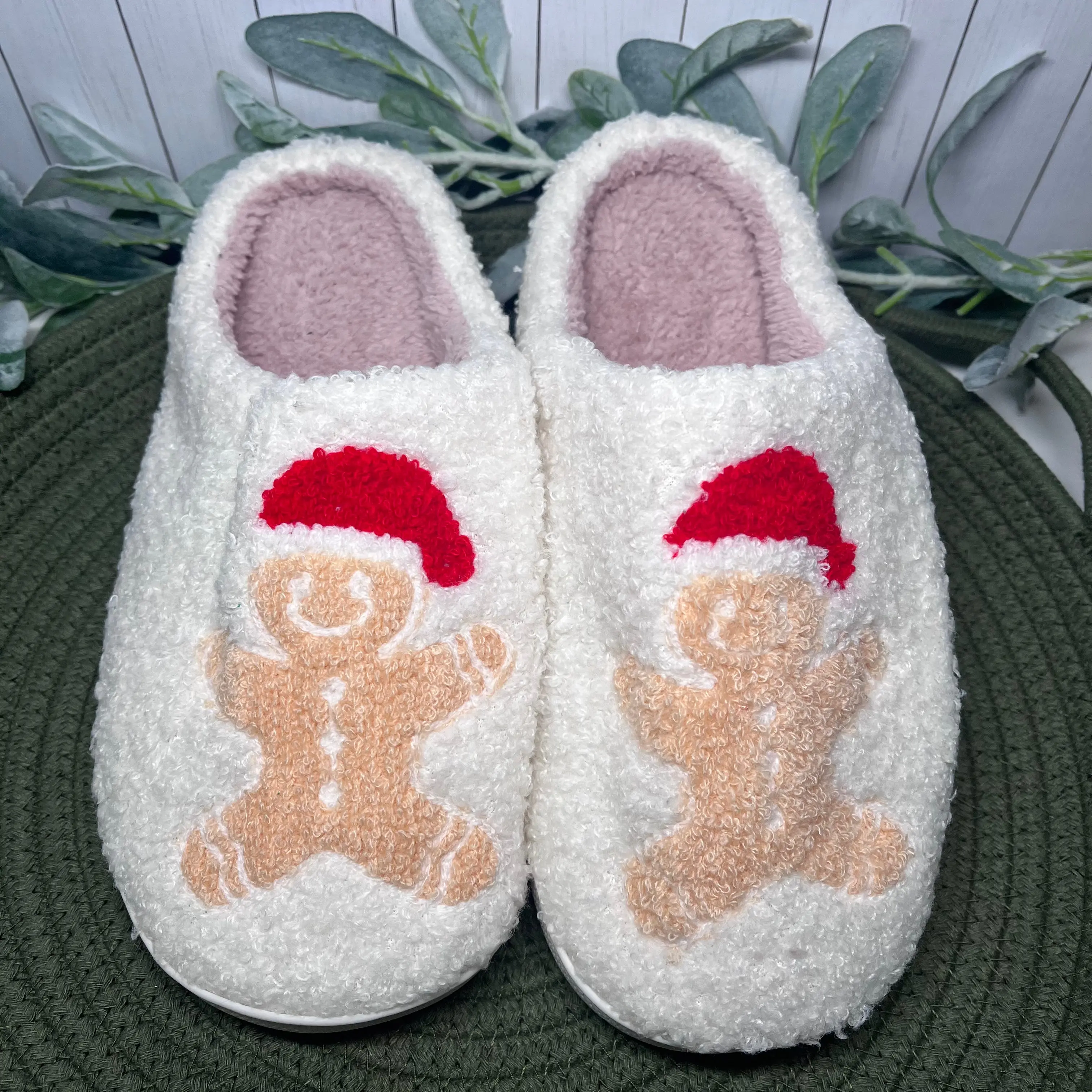 Gingerbread Man Christmas Slippers