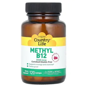 Country Life Methyl B12, Berry, 3,000 mcg, 120 Lozenges
