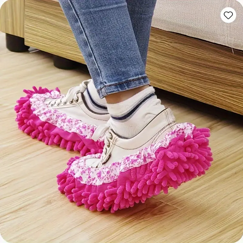 2pcs Household Kitchen Slippers, Multifunctional Floor Dusting Slippers, Microfiber Cleaning Shoes For Household Floor Cleaning, Bathroom And Office Shoe Covers, Multifunctional Washable Reusable Mop, Floor Cleaning Tool
