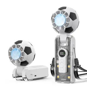 High-Power Semiconductor Handheld Fan With Ice Cooling Function, Led Display, 3600mah Rechargeable Battery, 6-Speed Powerful Turbo Airflow, Foldable Design, Transparent Casing With Fill Light, Suitable For Beaches, Outdoor Travel, And Other Scenarios