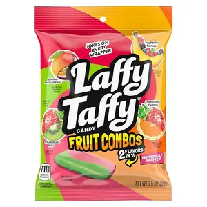 Laffy Taffy Fruit Combos 3.5 Ounce - 2 in 1 Individually Wrapped Candy Treats with Mango Passionfruit & Strawberry Orange Flavors