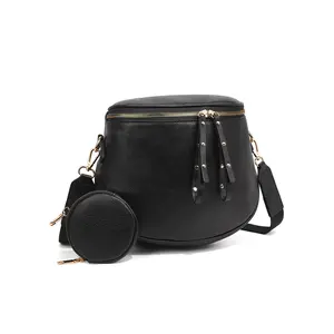 Large Bum Bag PU Crossbody Bags Mom Purse with with Coin Purse ,Stylish Minimalist Commuting Lightweight Shoulder Women's Bag pack crossbody casual