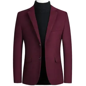 Men's Cashmere Blazer Suit Jacket Business Casual Wool Coat Slim Fit Blazer Jacket