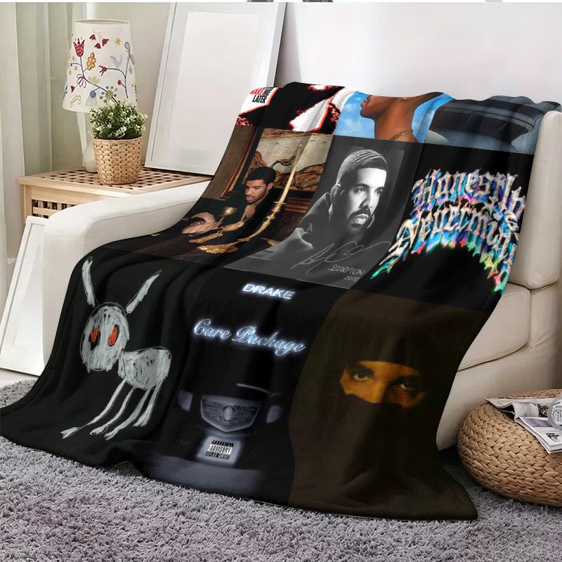Drake Album Cover Collage Flannel Throw Blanket - Cozy Soft Bedding with Iconic Studio Album Art Prints, Ideal Gift for Drake Fans