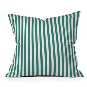 16"x16" Natalie Baca Bouquet Striped Square Throw Pillow Green - Deny Designs: Indoor Polyester Fill, Machine Washable