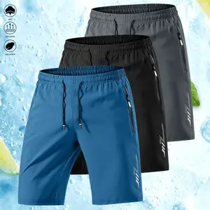 Men’s Lightweight Casual Shorts 3-Pack – Featuring an elastic waistband with adjustable drawstring, side pockets, breathable fabric—ideal for basketball, running, the beach, and outdoor sports—comfortable athletic shorts. Solid Color Zipper