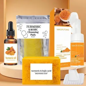 Turmeric Soap & Essential Oil Set,Including 1 Counts Turmeric Soap &1 Counts Essential Oil &1 CountsSoap Saver, Daily Skin Care Set forMen & Women