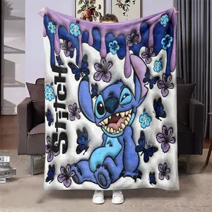 Cartoon Stich Series Blanket, Soft Flannel Nap Blanket, Air Conditioning Blanket, Bed Blanket, Model Xinghao Batch Number 007