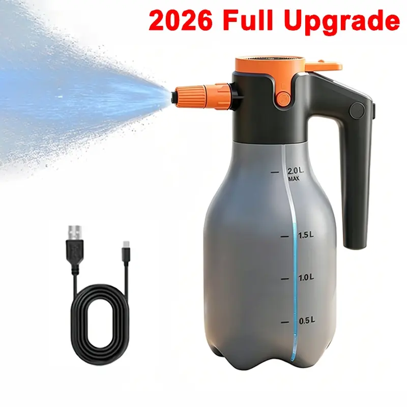 2026 New Upgrade 2L Electric Foam Sprayer, Foam Lance, 3000mah Large Capacity Battery, Portable Car Cleaning Tool, Car Wash, Car Detailing Product, Flower Watering Spray Bottle