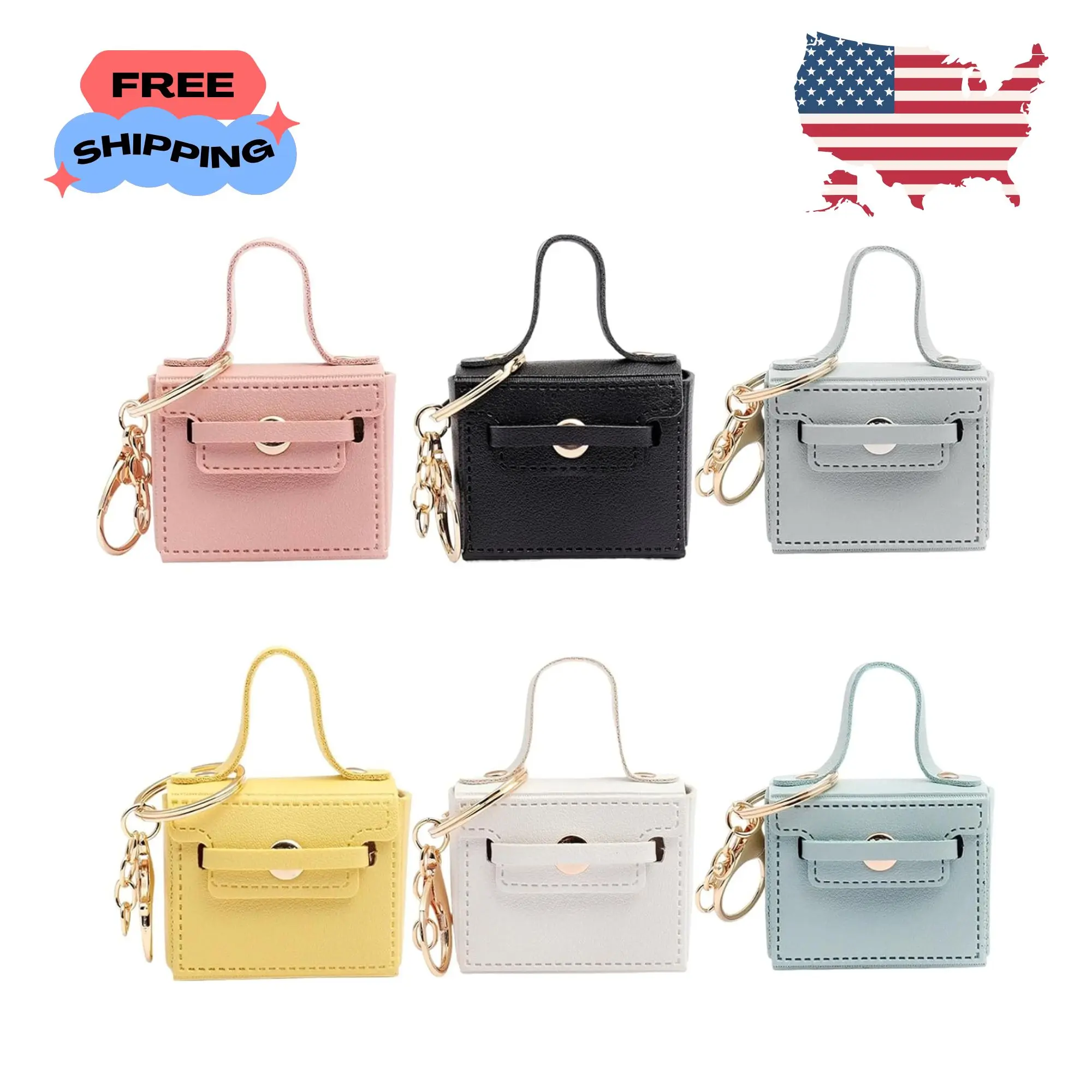 6 PCS Mini Backpack Keychain Super Smalls Makeup Bag Cute