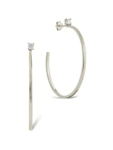 Sterling Silver Kamryn Luxe Stone Accent Hoops