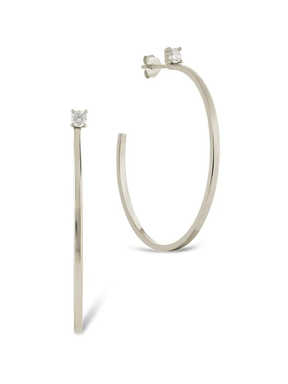 Sterling Silver Kamryn Luxe Stone Accent Hoops