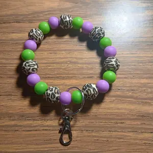 Neon Leopard Silicone Wristlet