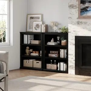 Garvee Farmhouse Style Wooden Bookcases with Multiple Tiers (3 to 5) Featuring Open Storage and Display Shelves, Suitable for Living Room, Home Office, Bedroom in Various Colors and Sizes