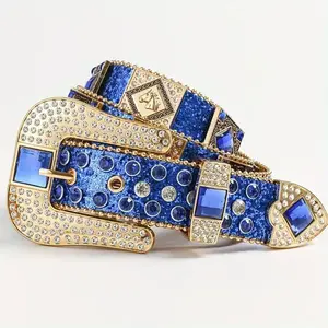 1pc European and American Style Punk Belt with Inlaid Rhinestones, Rock and Roll Fashion Belt for Women(Sheet)