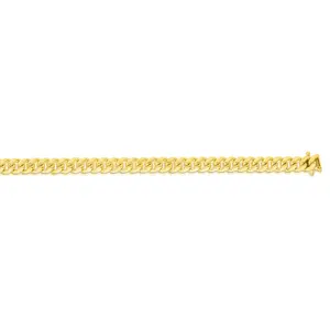 10K Gold 20"" 4.5mm Semi-Solid Miami Cuban Chain