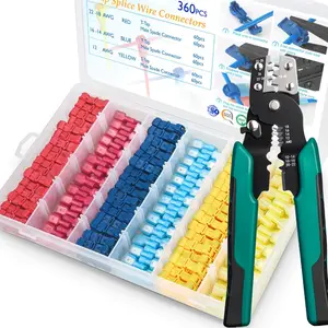 360Pcs T-Tap Wire Connectors+Crimping pliers, T Wire Quick Splice Connector, T Connectors for Wiring with Storage Case (360Pcs)