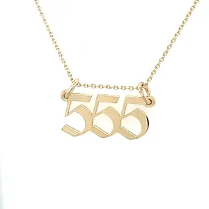14k Yellow Gold Angel Number 555 Necklace | 18"