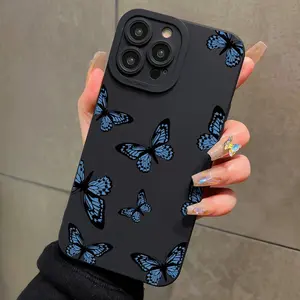 Butterfly Pattern Phone Case, Decorative Phone Protector Cover, Phone Accessories Compatible with iPhone 11 12 13 14 15 16 Series compatible with iPhone 13