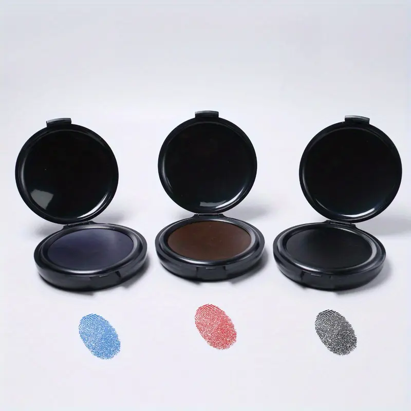 Portable, Convenient Fingerprint Ink Pad for Clear Impressions, No Cleaning Mini Ink Pad, Durable, Robust, Consistent Performance Fingerprint Stamp for Contract Needs, Labels