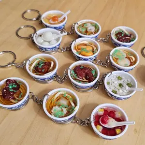 Ramen Noodle Dessert Miniature Bowl Keychain Key Ring