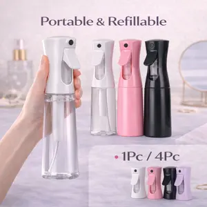【Hair Styling】1PC/4PCS Fine Mist Spray Bottle • Continuous Refillable Water Mister ✨ For Curl Refresh, Salon Barber, Home Travel & Plant Care | Multi-Color Option💜