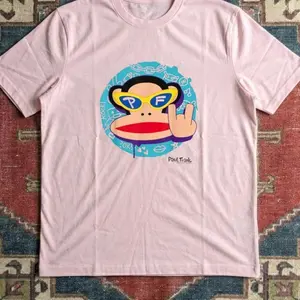 Pink Paul Frank Print Brand New Graphic Baby Tee – Y2K Aesthetic Graphic Top