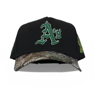REMASTERED A's 9999 WS TREE CAMO BRIM CUSTOM SILK SATIN LINING HAT SNAPBACK