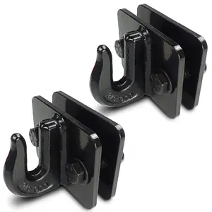 (Black) 2 Pack，3/8" Tractor Bucket Grab Hook, with Forged Steel Bolts and Lock Nut, G70 Grab Hooks for Tractor Bucket, 15,000lbs Break Strength, for Loader and Tractor Bucket RV Truck UTV