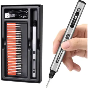 Mini Engraving Pen:  Cordless Portable Tool for Artists & DIYers - Engrave 50+ Surfaces - Beginner Friendly - Engraving Pen for Bead, Metal, , Glass and Plastic