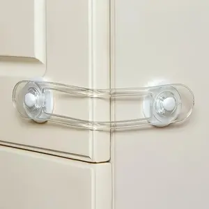 10pcs Transparent Child Safety Lock Straps, Durable and Flexible, Easy Installation, Suitable for Drawers, Cabinets, Refrigerators