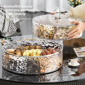 Sealed Divided Dried Fruit Tray, Light Luxury Snack Storage Box, Premium Fruit Plate for Home Coffee Table