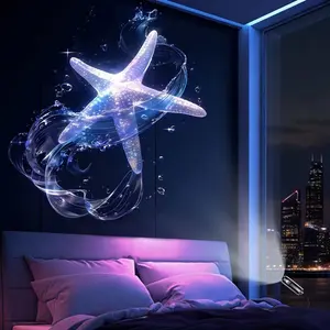 Dolphin & Starry Sky LED Projector Night Light, 360° Rotating USB Projection Lamp for Bedroom & Car, Sea Animal & Starry Sky Decor Gift