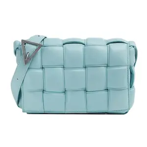 Pre-owned Bottega Veneta LEATHER Crossbody Bags Intreccio woven silver buckle lambskin pillow shoulder crossbody bag