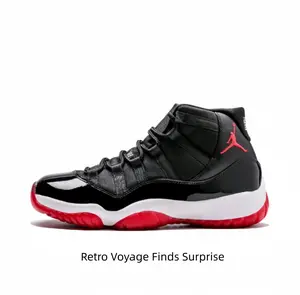 Retro Black Red High Top Athletic Shoes - Mesh Upper Sports Sneakers Non-Slip Rubber Sole Casual Walking Trainers