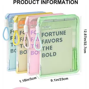 Book Sleeve With Zipper, A4 Clear Book Pouches Waterproof Book Covers Protector With Binder, Book Bags Organizer For School Classroom Library Pockets Students, Gifts For Book Lovers (Pink, 1)