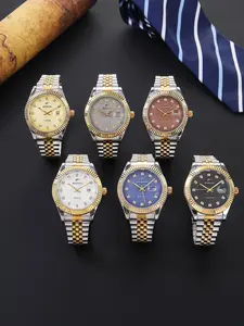 RICECGO Men's Business Quartz Watch Checkered Dial Timepiece Stylish Timepiece High-End Accessory Men's Quality Watch Business Fashion Watches