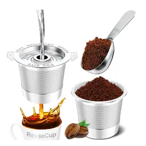 Pack Reusable K Cup for Keurig 1.0, Stainless Steel Reusable K Cups for Keurig 1 Prong Coffee Maker K Cup Reusable Coffee Pods with Heat Resistant Handles and Scoop, NO BPA