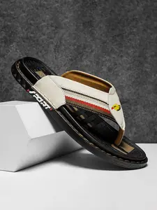 Men's Fashion Flip-Flops, Summer Beach Sandals, Casual PU Leather, Lightweight Anti-Slip Breathable, Ideal for Daily Travel & Outdoor Activities