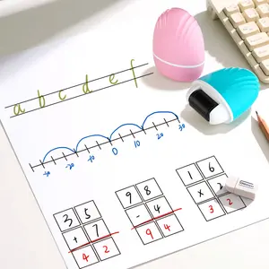 Rolling Dual Line Grid Stamp, Math Correction Tool, Word Practice Teaching Aid, Ideal for Students and Teachers, Enhances Learning Efficiency, Math Practice Stamps