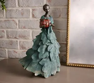 13.75" Indoor/Outdoor Harvest Maiden with Pumpkin by Valerie