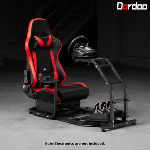 Dardoo Racing Simulator Cockpit Stand With Red Seat Fits for  G25 G920.Not Include Wheel Handbrake Shifter and Pedals
