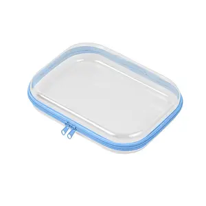 Hard Plastic Zipper Storage Bag, Transparent Cosmetic Organizer, Multi-Use Travel Makeup Pouch, Toy Sorting Box, Desktop Organizer